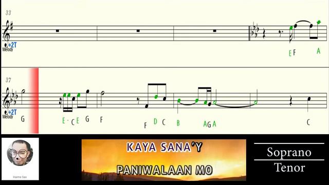 PANIWALAAN MO Blue jeans saxophone Bb letternotes karaoke lyrics смотреть онлайн