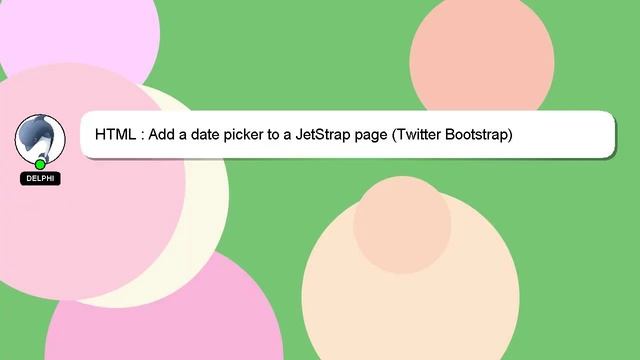 HTML : Add a date picker to a JetStrap page (Twitter Bootstrap) смотреть онлайн