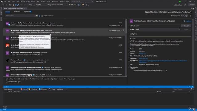 004 Установка, необходимых NuGet пакетов смотреть онлайн