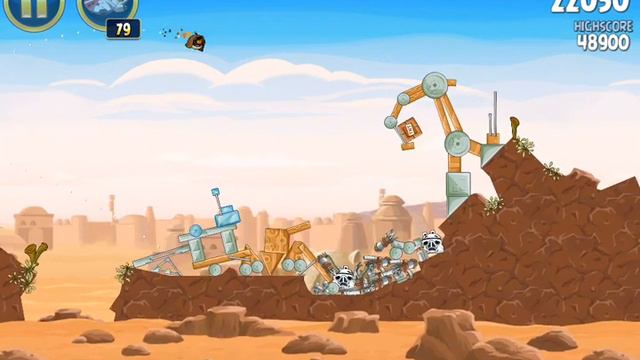 Angry Birds Star Wars Tatooine Level 1-16 3 star walkthrough смотреть онлайн