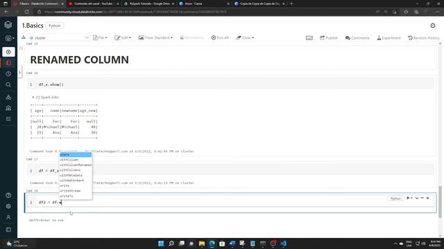 PySpark How To Renamed Column in a DataFrame Apache Spark смотреть онлайн