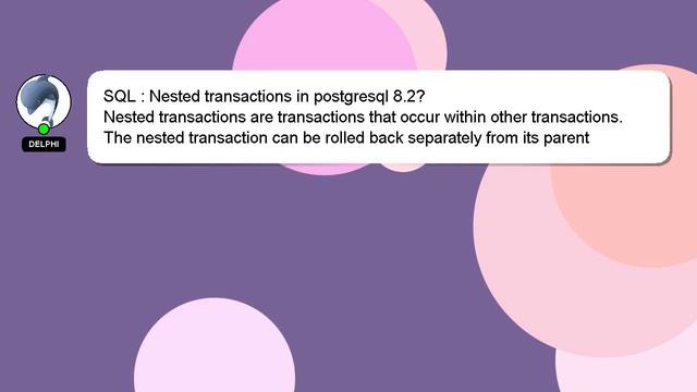 SQL : Nested transactions in postgresql 8.2? смотреть онлайн