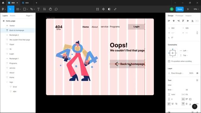 Figma tutorial - 404 error page UI design | UI/UX design tutorial смотреть онлайн