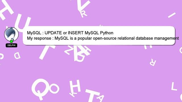 MySQL : UPDATE or INSERT MySQL Python смотреть онлайн