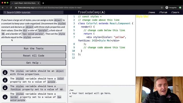 Add Inline Styles in React - React - Free Code Camp смотреть онлайн