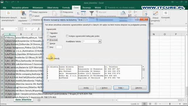 EXCEL 2016 import danych z csv смотреть онлайн
