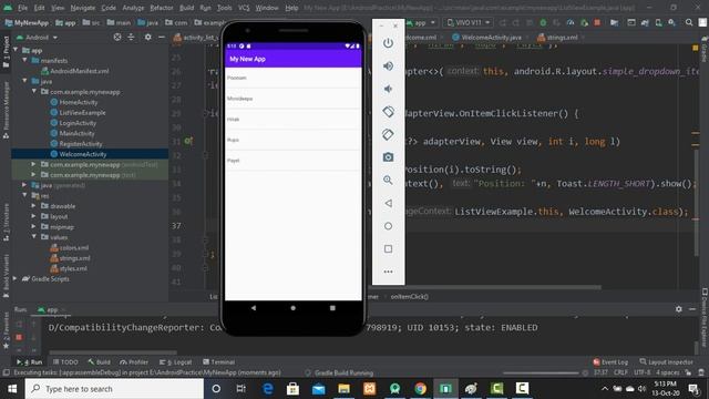 Registration & ListView смотреть онлайн