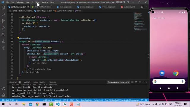How to show Contacts in flutter | Permissions - women safety SOS app Flutter complete app part 23 смотреть онлайн