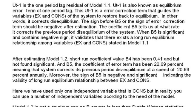 Engle-Granger ECM. Model One. Part 5 of 5. EVIEWS смотреть онлайн