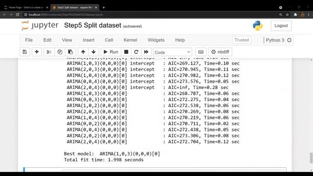 ARIMA Python| TimeSeries Analysis Python Step4 & 5 | Finding minimum AIC and making Train & Test смотреть онлайн