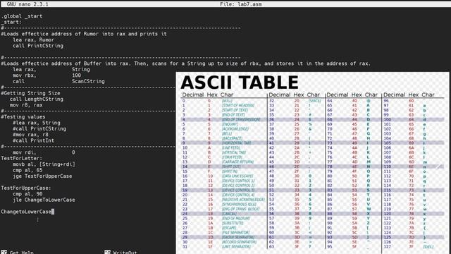 Intro to Computer Architecture || Lab7 || Incased Looping, Manipulating Strings, Using ASCII table смотреть онлайн