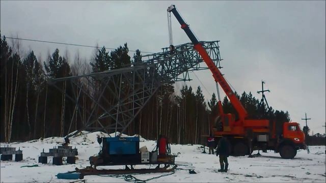 Монтаж опоры 110 кв смотреть онлайн