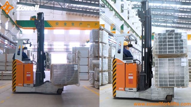 Zowell Multi directional forklift/Side loader/Chinese Forklift used for Aluminum profile industry смотреть онлайн