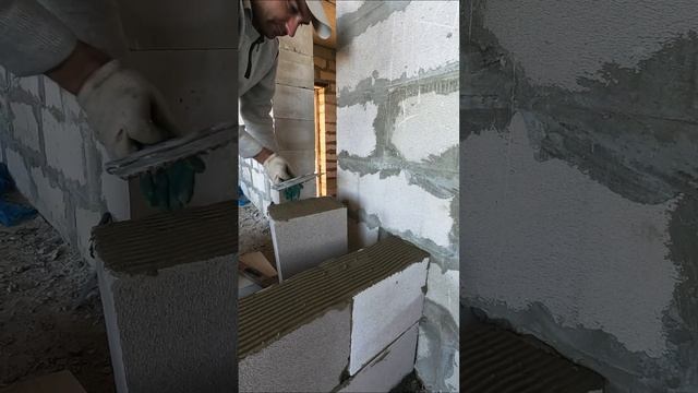 Кладка перегородок из газосиликатных блоков на клей