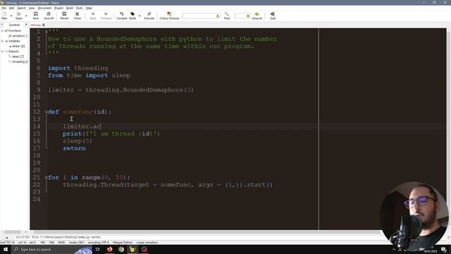 How to limit threads with Semaphores in Python смотреть онлайн
