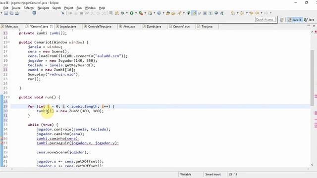 Jogos em Java 14 - Vários inimigos na tela смотреть онлайн