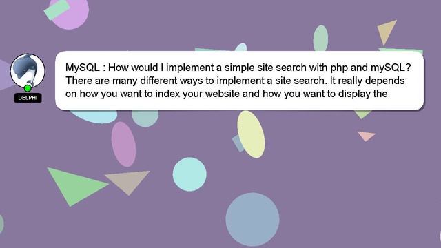 MySQL : How would I implement a simple site search with php and mySQL? смотреть онлайн
