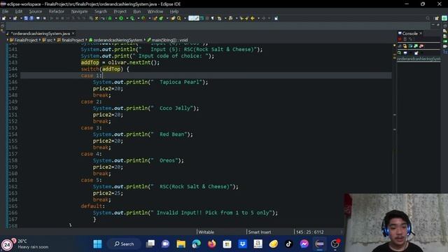 ORDER AND CASHIERING SYSTEM JAVA || USING DO-WHILE, SWITCH, OF-ELSE || Finals Project in CCS102 смотреть онлайн