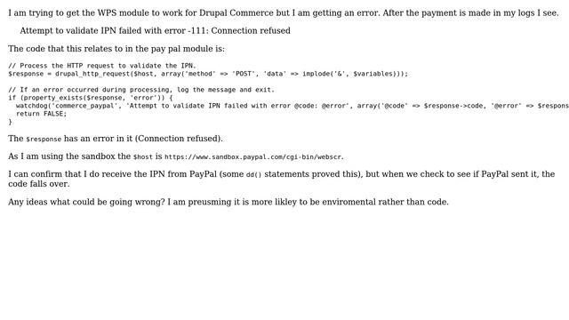 Drupal: Drupal Commerce Paypal WPS - Connection refused смотреть онлайн