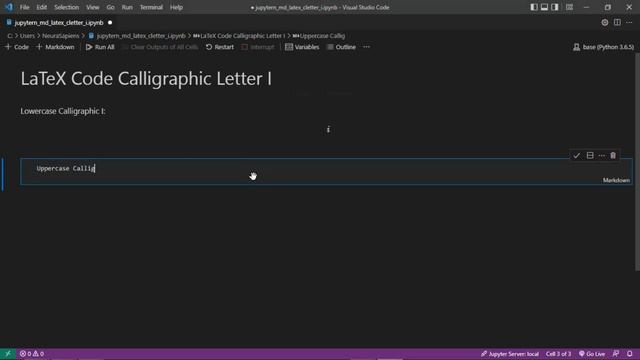 Jupyter Notebook | Markdown | LaTeX | How to Add A Calligraphic Letter I Using LaTeX Code смотреть онлайн