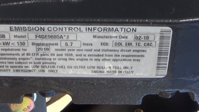 Generac SD130 130 kW diesel generator, Iveco/FPT 6.7L eng, EPA Tier 3, 31 Hrs, Yr 2018 - CSDG # 259 смотреть онлайн