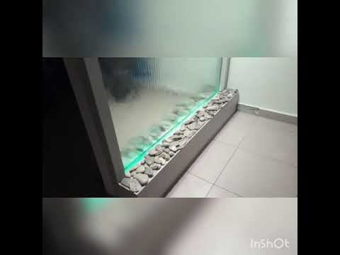 Водопад по стеклу с зеркальным фоном и комбинированной подсветкой в больнице № 85 г. Москва смотреть онлайн
