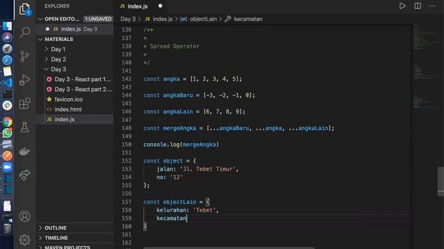 JavaScript Dasar untuk React - Spread Operator - React Basic Series смотреть онлайн