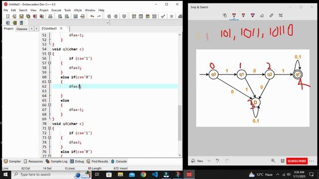3.Convert DFA to C/C++ Code | DFA To Code Example 3 | Conversion to C/C++ Code | TOC смотреть онлайн