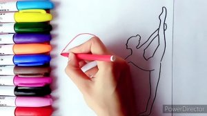 Рисую гимнастку с лентой!