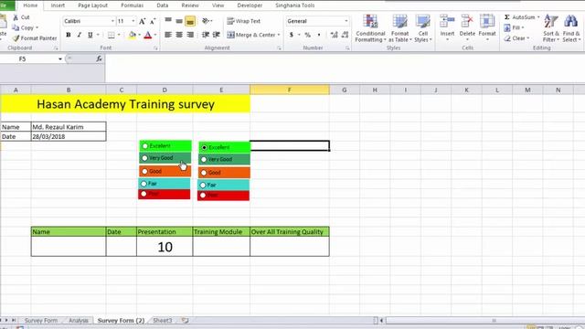 Excel VBA Bangla Tutorial 45 : excel survey template with option buttons in Excel смотреть онлайн
