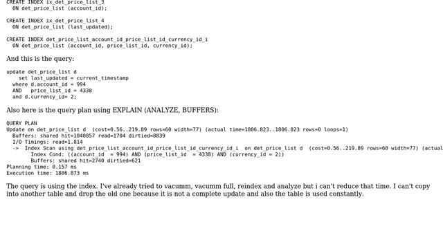 Databases: Postgresql update slow on a relative small/medium table смотреть онлайн