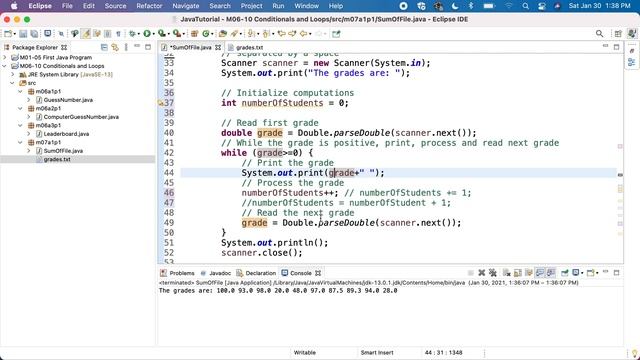 Java M07GA1P1 Grades Analysis смотреть онлайн