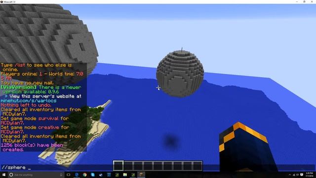 How to Make a Sphere in Minecraft Using World Edit смотреть онлайн