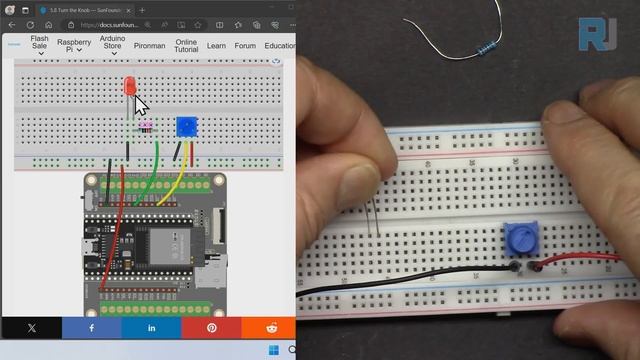 ESP32 Tutorial 23 - Reading Voltage of potentiometer using ESP32 | SunFounder's ESP32 IoT kit смотреть онлайн