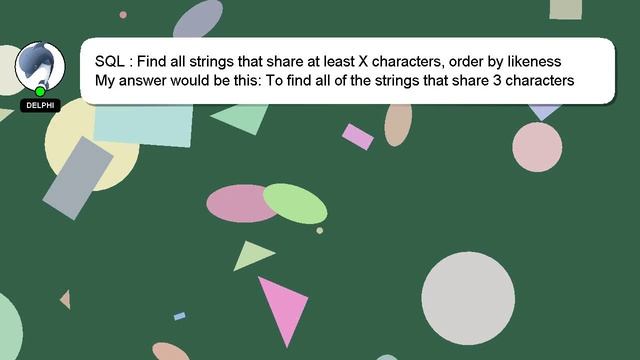 SQL : Find all strings that share at least X characters, order by likeness смотреть онлайн
