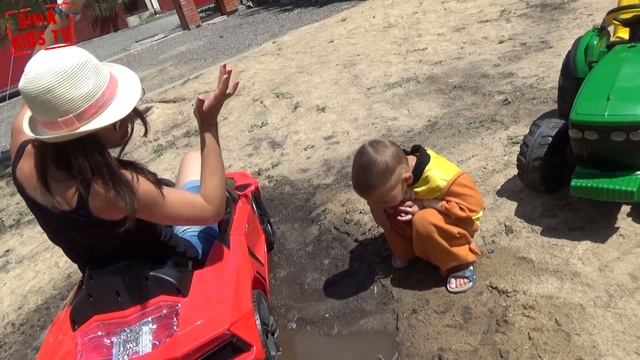 Red Power Wheels Lambo Stuck In The Mud