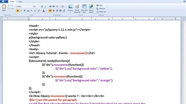 MOUSEOVER EVENT METHOD IN JQUERY DEMO смотреть онлайн