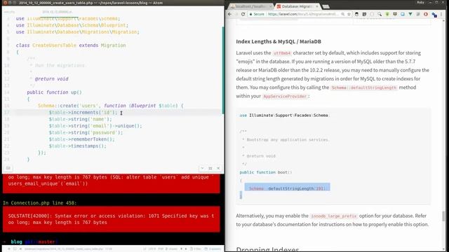 Laravel 5.5 lesson - 5 Introduction to laravel migrations - Part 1 смотреть онлайн