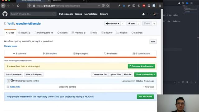 Capsula 3 - Github - crear ramas, unificar ramas смотреть онлайн