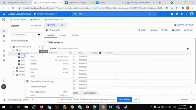 CipherTrust Manager CCKM Demo: GCP BigQuery encryption with EKM смотреть онлайн