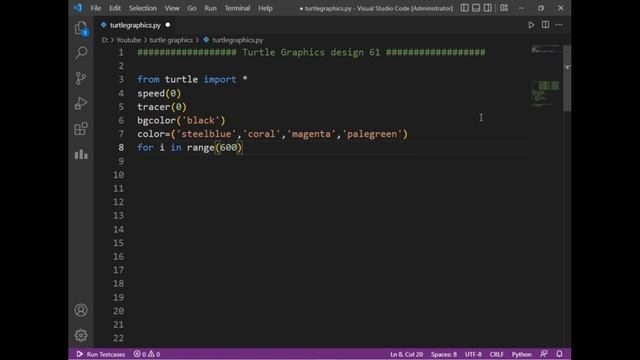 python turtle graphics tutorial || #design61 || Python graphics смотреть онлайн