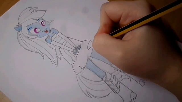 Рэйнбоу Дэш девушки Эквестрии / speed drawing Rainbow Dash Equestria girls смотреть онлайн