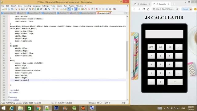 [HTML,CSS,JS] Create Simple Javascript Calculator With ON & OFF function!! смотреть онлайн
