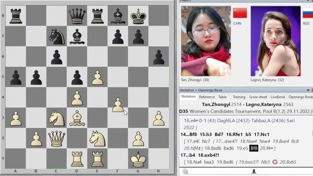 Тань ЧЖУНЪИ ? Екатерина ЛАГНО 1️⃣ партия матча претенденток ♟ Ферзевый гамбит смотреть онлайн
