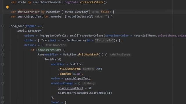 SearchBar in TopAppBar with State and ViewModel Jetpack Compose смотреть онлайн
