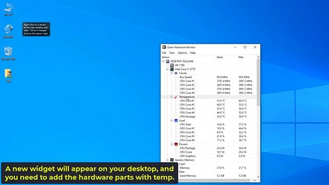 How to Display CPU and GPU Temperature on Windows 2021 Guide смотреть онлайн