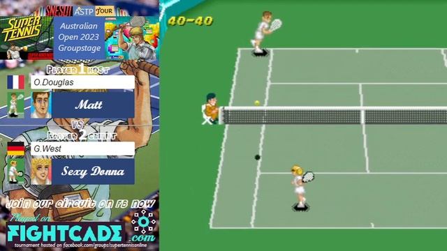 Douglas vs West - AOpen23 GS Blue Group - Super Tennis SNES Online смотреть онлайн