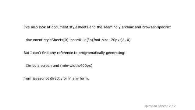 jQuery : Generating CSS media queries with javascript or jQuery смотреть онлайн