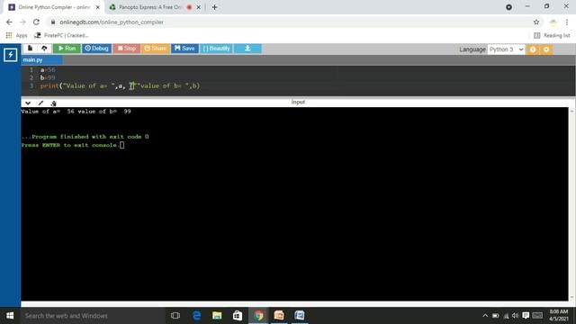 INPUT OUTPUT IN PYTHON смотреть онлайн