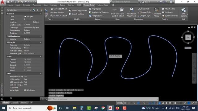 AutoCAD Tutorial | Spline to Polyline | FLATTEN command смотреть онлайн
